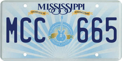 MS license plate MCC665