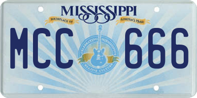 MS license plate MCC666