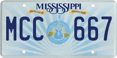 MS license plate MCC667