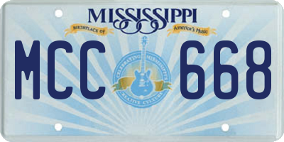 MS license plate MCC668