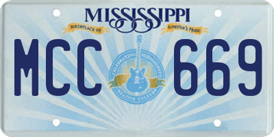 MS license plate MCC669