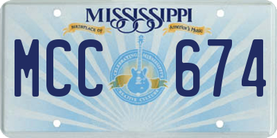 MS license plate MCC674