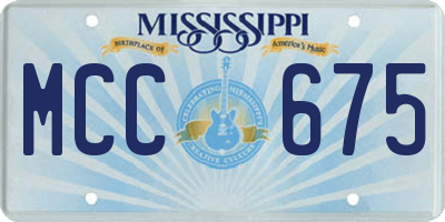 MS license plate MCC675