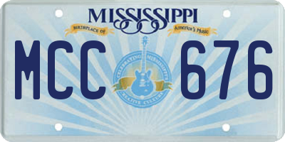 MS license plate MCC676