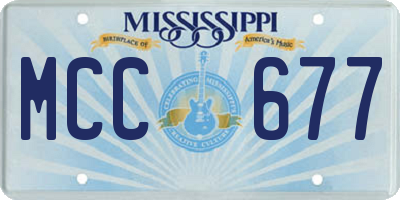 MS license plate MCC677