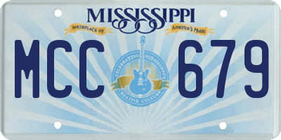 MS license plate MCC679