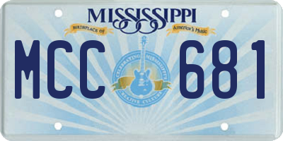 MS license plate MCC681