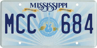 MS license plate MCC684