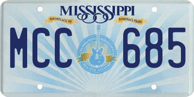 MS license plate MCC685