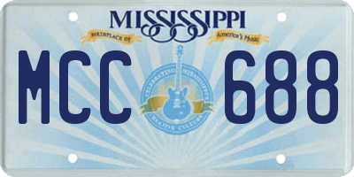 MS license plate MCC688