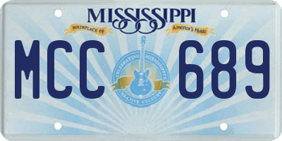 MS license plate MCC689