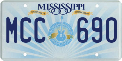 MS license plate MCC690