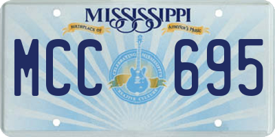 MS license plate MCC695