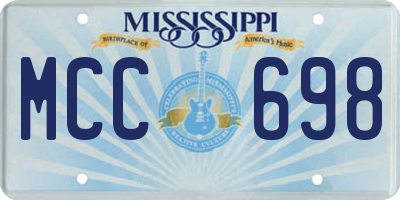 MS license plate MCC698