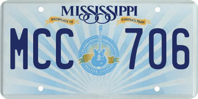 MS license plate MCC706