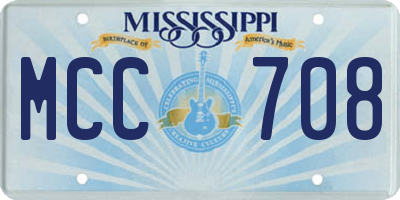 MS license plate MCC708