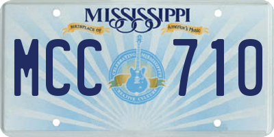 MS license plate MCC710