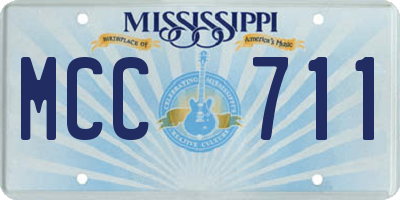 MS license plate MCC711