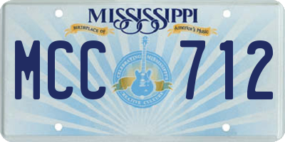 MS license plate MCC712