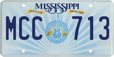 MS license plate MCC713
