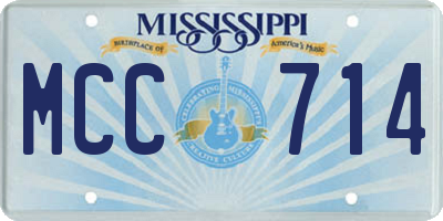 MS license plate MCC714
