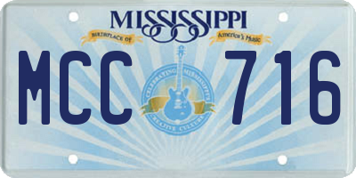 MS license plate MCC716