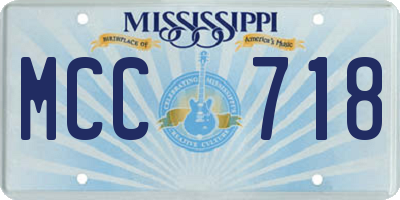 MS license plate MCC718