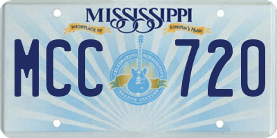 MS license plate MCC720