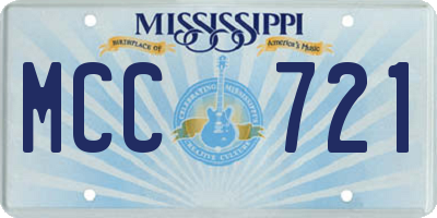 MS license plate MCC721