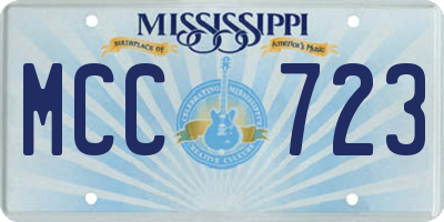MS license plate MCC723