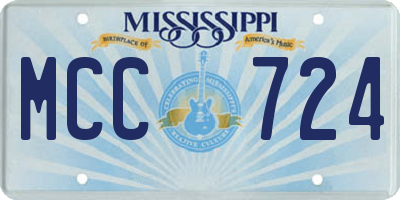 MS license plate MCC724