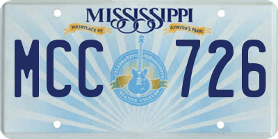 MS license plate MCC726