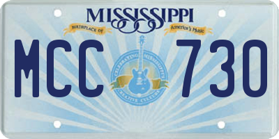 MS license plate MCC730