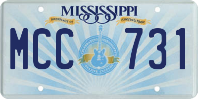 MS license plate MCC731