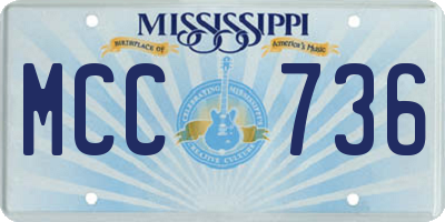 MS license plate MCC736