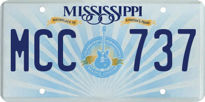 MS license plate MCC737