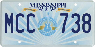 MS license plate MCC738