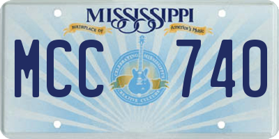 MS license plate MCC740