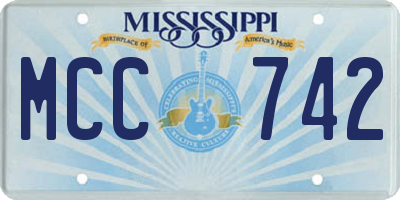 MS license plate MCC742