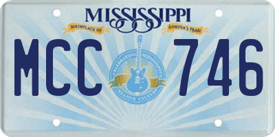 MS license plate MCC746