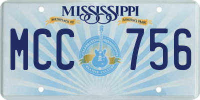 MS license plate MCC756