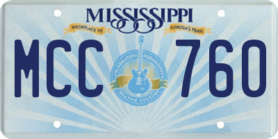MS license plate MCC760