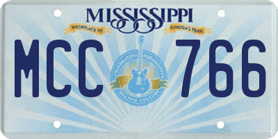 MS license plate MCC766