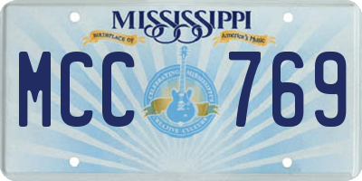 MS license plate MCC769