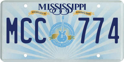 MS license plate MCC774