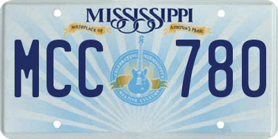 MS license plate MCC780