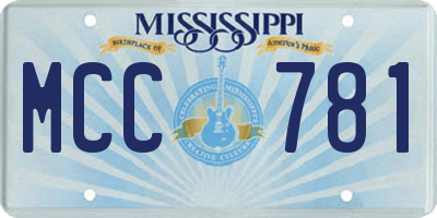 MS license plate MCC781