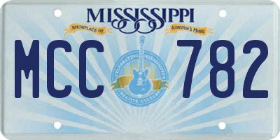 MS license plate MCC782