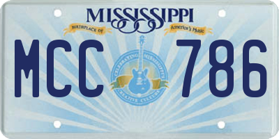 MS license plate MCC786