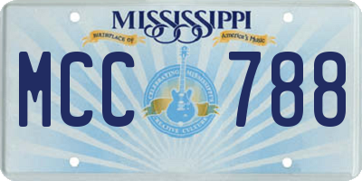 MS license plate MCC788